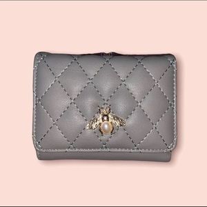 Gray Wallet With Gold Bee Detail Brand New